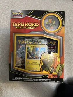 Pokemon TCG - S&M Tapu Koko Pin Collection Box - 3 Booster Packs - 2017 - Image 1