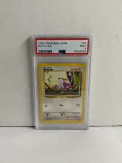 1999 Pokemon Rattata 61/102 PSA 9 Vintage - Image 1