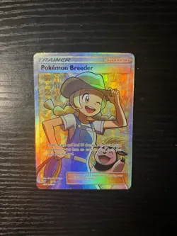 Pokemon Breeder 73/73 Shining Legends Ultra Rare Full Art Holo Near Mint - Image 1