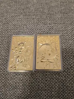 1999 MewTwo,Jigglypuff Pokemon 24K Gold Plated Trading card Burger King - Image 1