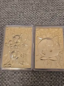 1999 MewTwo,Jigglypuff Pokemon 24K Gold Plated Trading card Burger King - Image 4