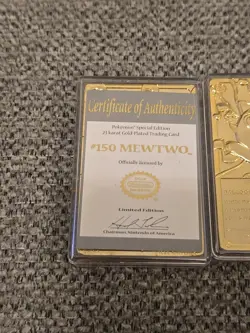 1999 MewTwo,Jigglypuff Pokemon 24K Gold Plated Trading card Burger King - Image 5