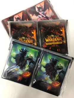 WORLD OF WARCRAFT TCG : PREMIUM DECK SLEEVES x3 - SELORA, DEATHWING & HEADLESS - Image 1