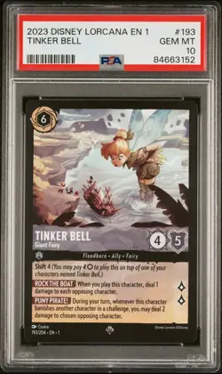 2023 Disney Lorcana Chapter 1 Tinker Bell Giant Fairy #193 PSA 10 Gem Mint - Image 1