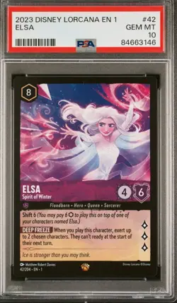 Disney Lorcana TCG - The First Chapter - Elsa - EN 1 PSA 10 - Image 1