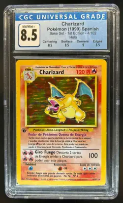 1999 Pokemon 1st Edition Spanish Charizard Holo #4/102 CGC 8.5 - Image 1