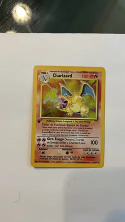 Charizard 4/102 Holo Rare 1999 Pokemon Base Set 1st Edition Authentic Spanish - Image 3
