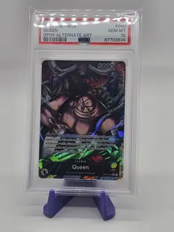 One Piece Card Game Queen Alt Art Leader OP04-040 Psa 10 - Image 1
