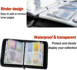 400 Card Pocket Binder with 4 Pocket Sleeves Trading Cards Album Folder - Image 4