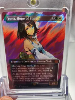 Yuna, Hope of Spira Surge Foil Borderless Final Fantasy Magic the Gathering - Image 1