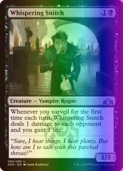 MTG Magic the Gathering Whispering Snitch (90/291) Guilds of Ravnica LP FOIL - Image 1