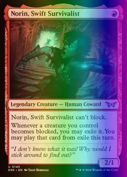 MTG Norin, Swift Survivalist (145/499) Duskmourn House of Horror LP FOIL - Image 1