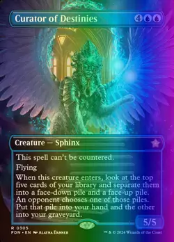MTG Magic the Gathering Curator of Destinies (305/789) Foundations LP FOIL - Image 1