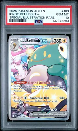 2025 POKEMON JTG EN-JOURNEY TOGETHER #183 IONO'S BELLIBOLT EX PSA 10 - Image 1