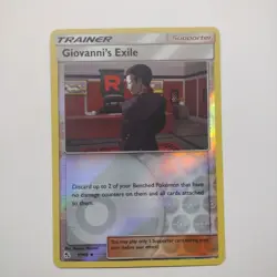 Giovanni's Exile 57/68 Reverse Holo Hidden Fates Pokemon Card NM - Image 1
