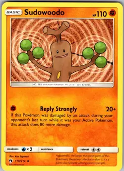 Sudowoodo Uncommon SM - Lost Thunder 110/214 LP Pokemon Card - Image 1