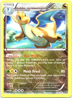 Dragonite 51/108 Rare Reverse Holo XY - Roaring Skies Pokemon TCG - Image 1