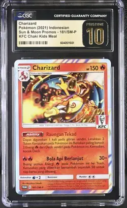 CGC PRISTINE 10 KFC CHARIZARD PROMO 181 SM-P HOLO 2021 Pokemon TCG - Image 1