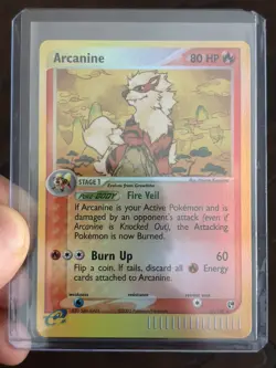 Arcanine Reverse Holo Rare Pokemon Sandstorm Ex Vintage E Reader 2003 15/100 NM - Image 2