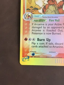 Arcanine Reverse Holo Rare Pokemon Sandstorm Ex Vintage E Reader 2003 15/100 NM - Image 5