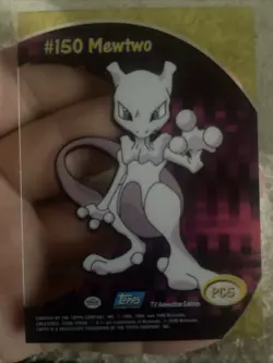 Pokemon TCG Topps #150 Mewtwo Tv Animation Edition Blue Logo Pc5 NM - Image 2