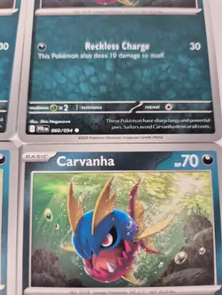 4x Carvanha 060/094 ME02 Phantasmal Flames PFL Pokemon TCG English Deck Building - Image 3