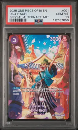 2025 ONE PIECE OP10-ROYAL BLOOD SPECIAL ALTERNATE ART #001 USO-HACHI PSA 10 - Image 1