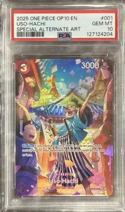 2025 One Piece OP10 Royal Blood Uso-Hachi #001 Special Alternate Art PSA 10! 🔥 - Image 1