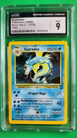 Pokemon Gyarados 2000 Base Set 2 7/130 Holo CGC 9 Mint - Image 1