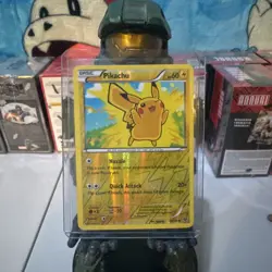 Pokemon TCG Pikachu XY Base Set 42/146 Reverse Holo Common Card Played MP - Image 1