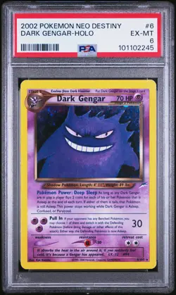 2002 POKEMON NEO DESTINY #6 DARK GENGAR-HOLO PSA 6 - Image 1