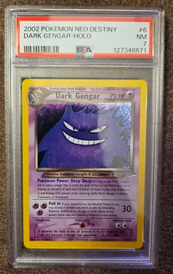 2002 Pokemon Dark Gengar 6/105 Neo Destiny Holo - PSA 7 - Image 1