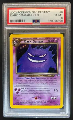 2002 Pokemon Neo Destiny Dark Gengar Holo #6/105 PSA 6 - Image 1