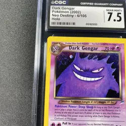 PSA 7.5 Dark Gengar 2002 Neo Destiny 6/105 Holo SWIRL Pokemon Card psa - Image 3