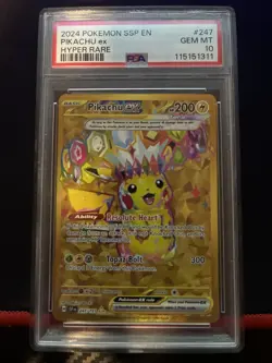 Pokemon Pikachu TCG EX Surging Sparks Holo Hyper Rare Gold Card 247/191 English - Image 1