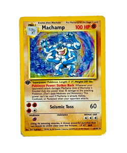 Machamp Base Set 1st Edition Pokemon Holo Foil Rare Card No. 8/102 Pre Owned - Image 3