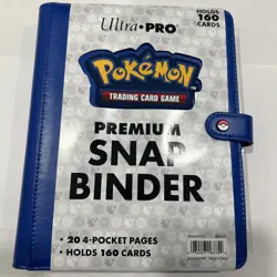 Ultra Pro Pokemon 4-Pocket Premium Snap Binder - BLUE [20 Pages Holds 160 Cards] - Image 1
