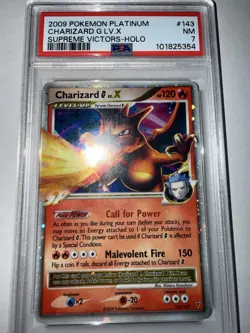 Pokemon TCG 2009 Charizard G LV.X Holo Card 143/147 Supreme Victors Holo PSA 7 - Image 1