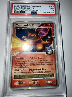 Pokemon TCG 2009 Charizard G LV.X Holo Card 143/147 Supreme Victors Holo PSA 7 - Image 5