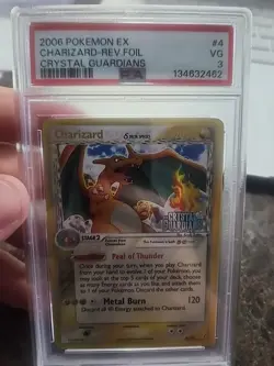 Pokemon 2006 EX Charizard Rev. Foil Crystal Guardians #4 PSA 3 VG Holo Rare - Image 1