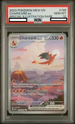 2023 Pokemon Mew Charizard ex 199/165 Sv: Scarlet & Violet 151 Holo PSA 10 - Image 1