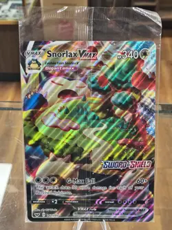 Snorlax VMAX JUMBO Card 142/202 Stamped Gamestop Promo Pokemon Sword & Shield - Image 1