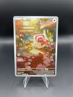 Pokemon TCG Stufful 154/132 ME01: Mega Evolution Illustration Rare Near Mint - Image 1