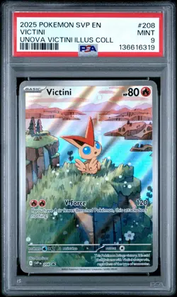2025 POKEMON SVP EN-SV BLACK STAR PROMO #208 VICTINI PSA 9 - Image 1