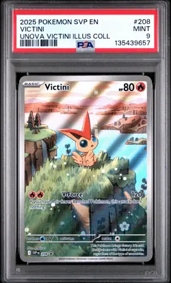 2025 POKEMON SVP EN-SV BLACK STAR PROMO #208 VICTINI PSA 9 - Image 1