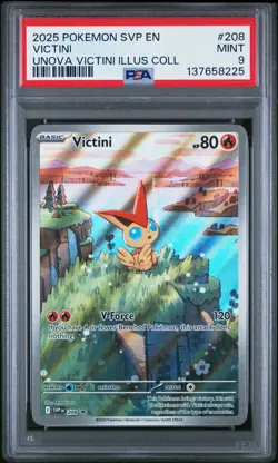 2025 POKEMON SVP EN-SV BLACK STAR PROMO #208 VICTINI PSA 9 - Image 1