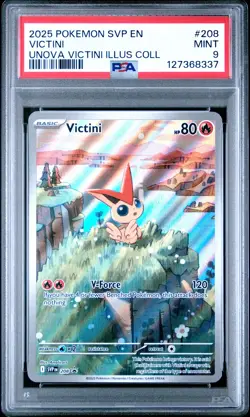 2025 POKEMON SVP EN-SV BLACK STAR PROMO #208 VICTINI PSA 9 - Image 1