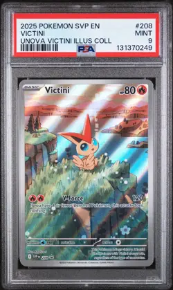2025 POKEMON SVP EN-SV BLACK STAR PROMO #208 VICTINI PSA 9 - Image 1