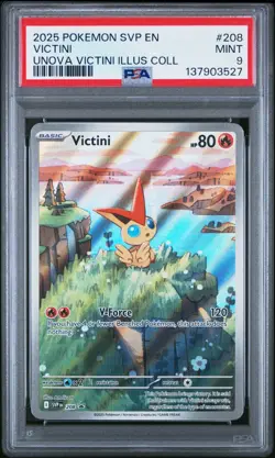 2025 POKEMON SVP EN-SV BLACK STAR PROMO #208 VICTINI PSA 9 - Image 1