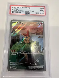 2025 POKEMON SVP EN-SV BLACK STAR PROMO #208 VICTINI PSA 9 - Image 1